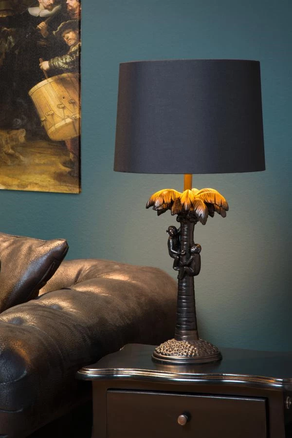 Lucide EXTRAVAGANZA COCONUT - Table lamp - Ø 30,5 cm - 1xE27 - Black - atmosphere 2